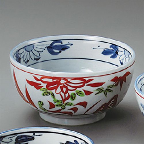 せともの本舗 Red Picture 5.5 Multi-Purpose Bowl, 6.7 x 3.5 inches (170 x 90 mm), Japanese Tableware, Udon, Buckwheat Restaurant, Ramen, Commercial Use