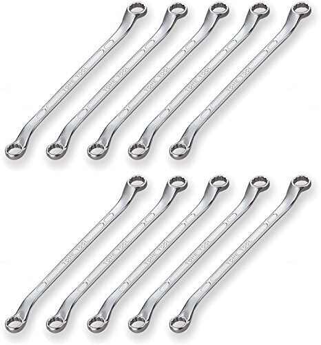 Tone Long Mechanic Glasses Wrench (45° x 10°), M44-1719-10S, Width of Both Sides, 0.7 x 0.7 inches (17 x 19 mm), Pack of 10