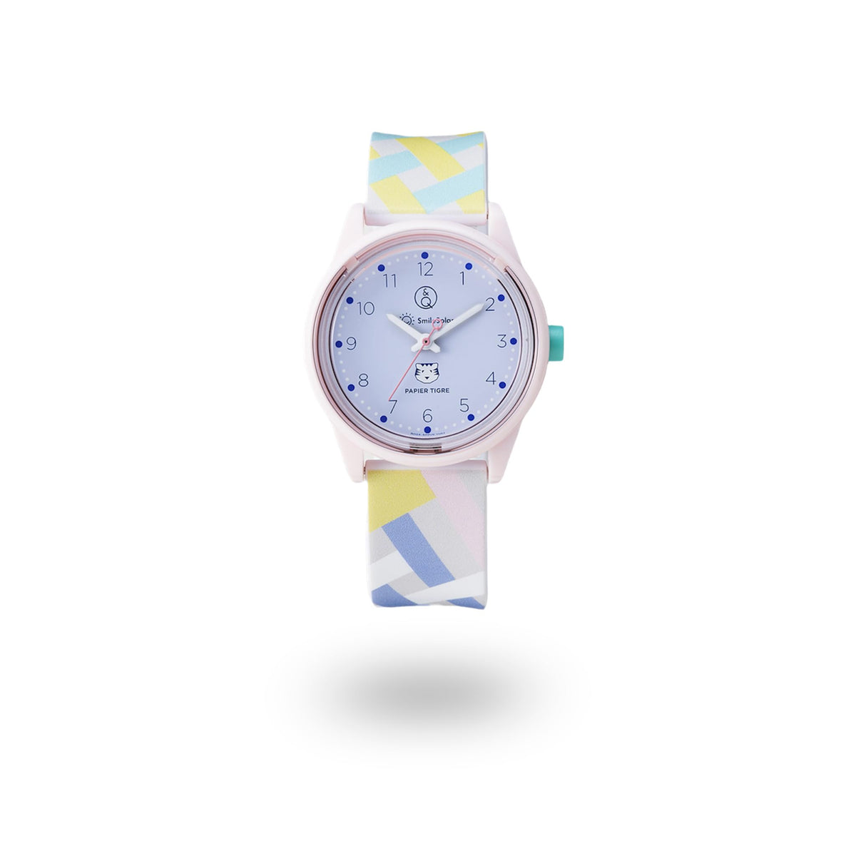 Citizen Q&Q Papier Tigre Collaboration Watch Analog Wristwatch, Smile Solar, Waterproof, Urethane Strap, Purple, M