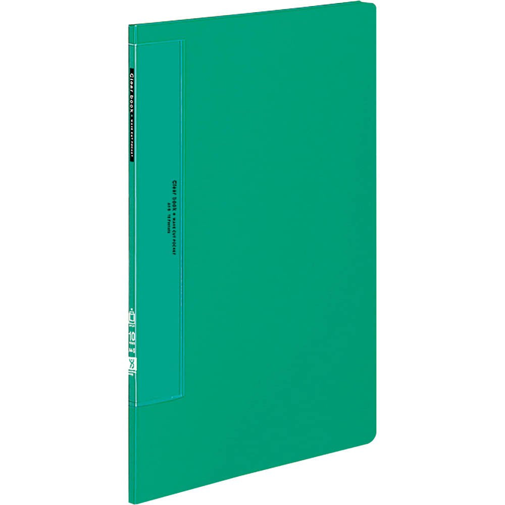 Kokuyo 20 Pockets Binder with Plastic Sleeves 8.5"x11" (Green), Wave-Cut Expandable Art Portfolio Folder with Clear Sheet Protectors, 40 Pages of Presentation Display Book. (RA-T560G)