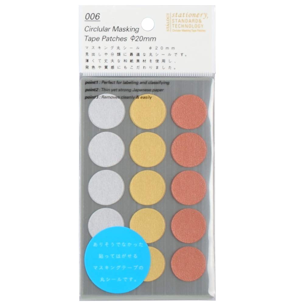 Nitoms STALOGY Masking Round Seal, 0.8 inches (20 mm), Shuffle-Rise, S2239