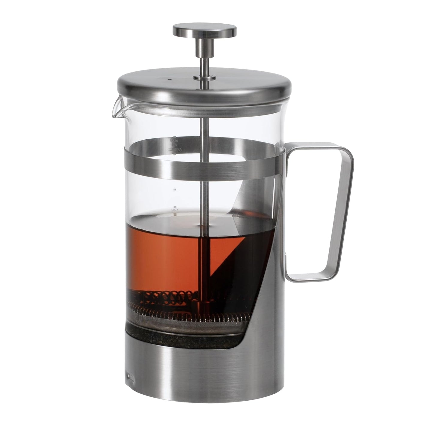 HARIO THSV-4-HSV Hairline Silver Pressed Coffee, Heat Resistant Glass, Stainless Steel, Practical Capacity, 20.3 fl oz (600 ml)