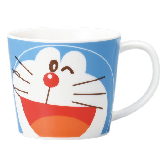 Kaneshotouki 070120 Doraemon Mug, New Face Mug, Size M, Approx. 9.5 fl oz (280 ml), Made in Japan