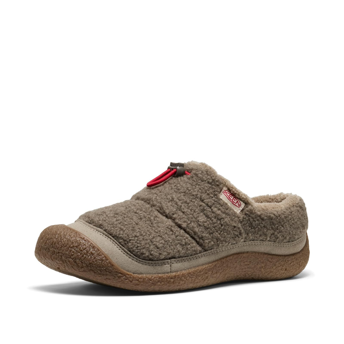 KEEN Women's Howser 3 Slide Comfy Durable Slippers, Brindle/Brindle Sherpa Fleece, 9