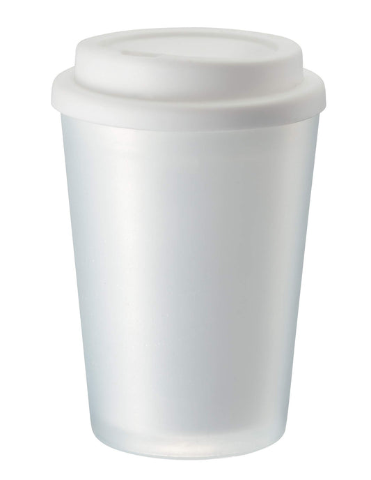 Gowell TS-1307-044 Tumbler, Convenience Store Coffee, 2 Layers, Heat Retention, Mug, Cup (Direct Drinking, With Lid), 13.5 fl oz (400 ml), White