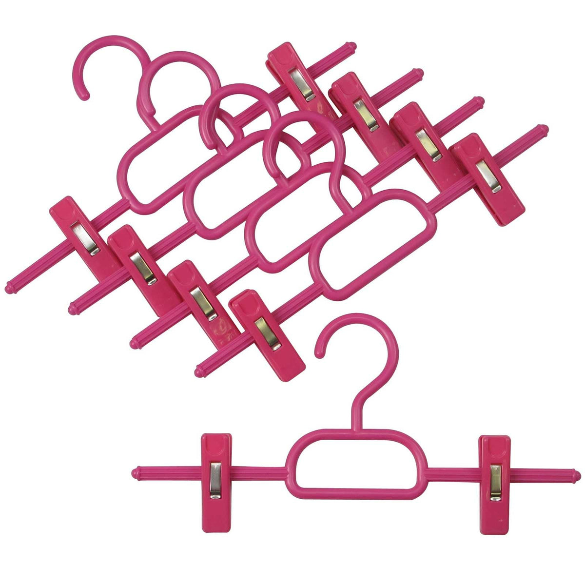 Sawafuji BO-05 Bottom Hanger, Clean Storage, Clip Included, Set of 5, Pink