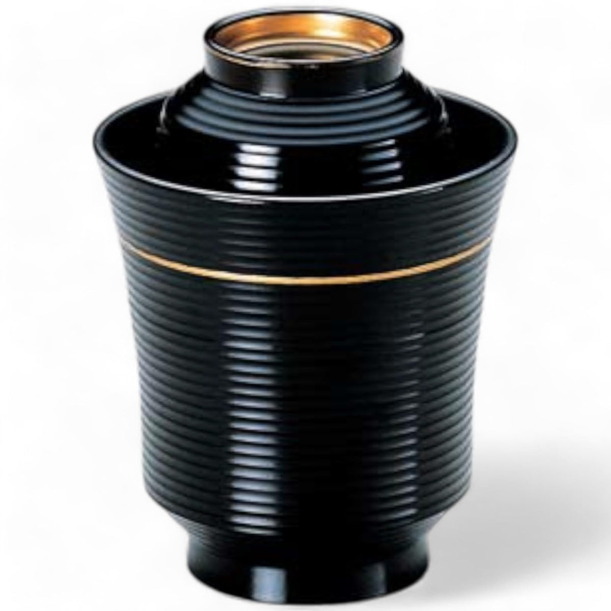 J-kitchens Line Drawn Slender Chopsticks Washer Bowl (Soup Bowl, Bowl, Bowl, Lacquerware) (Lid) Black Gold Line, 2.7 x 2.7 x 3.5 inches (6.8 x 6.8 x 8.9 cm), Melamine Composite Resin, Made in Japan