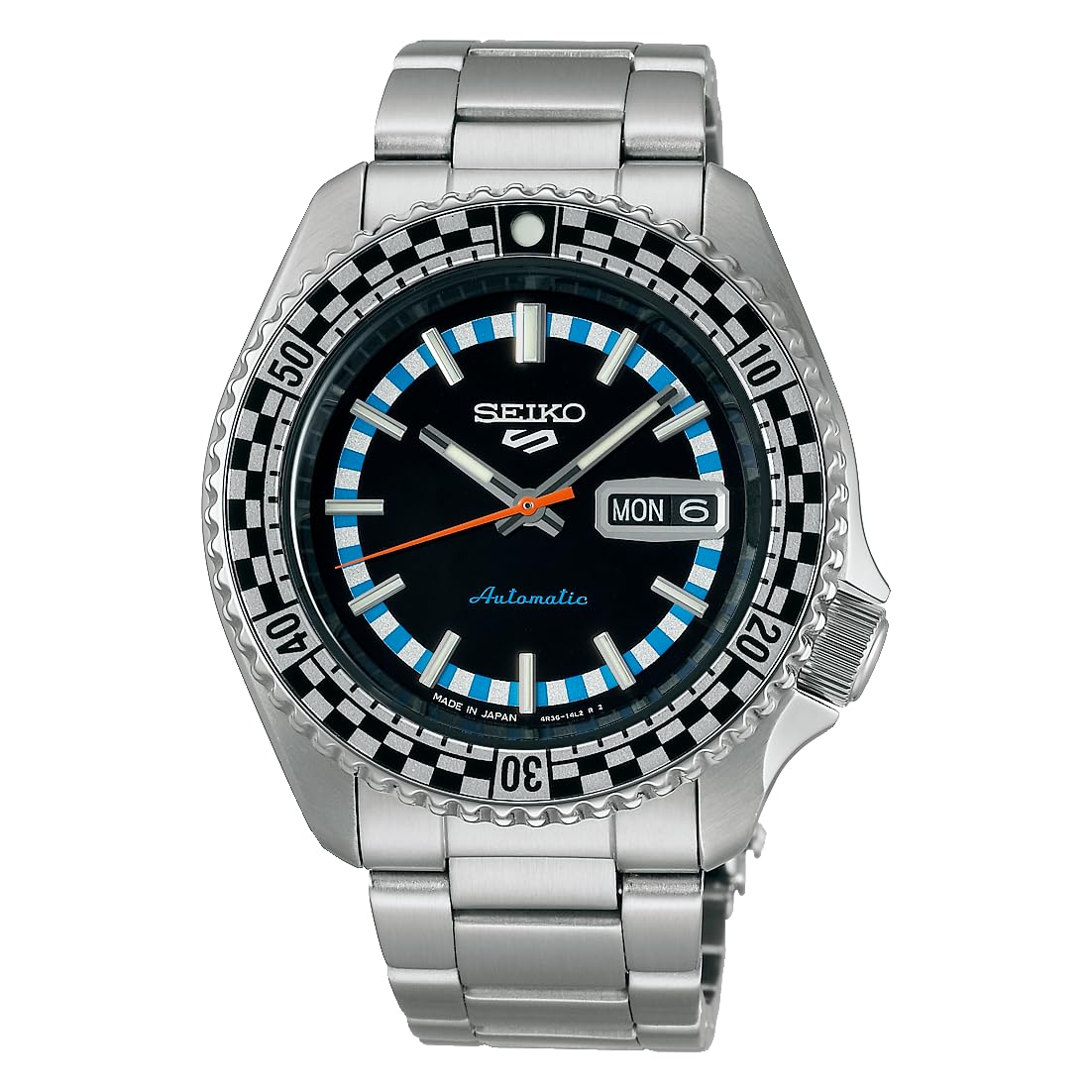Seiko Watch Five Sports SKX Men's Wristwatch, Dial: Black (6119-7170 Motif), Bracelet Type