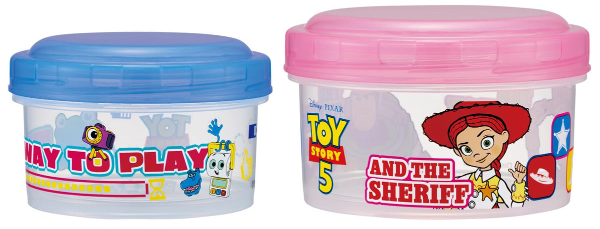 Skater RFC2S-A Bento Box, Round Food Container, Lunch Box, Storage Containers, Set of 2, Made in Japan, Disney Toy Story 5