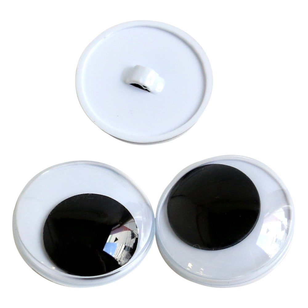 Nippon Chuko CE130 Action Eye Button Type, 10 Pieces of Diameter 0.8 inches (20 mm), Black, Craft Supplies, Buttons, Hooks, Eyeball Buttons