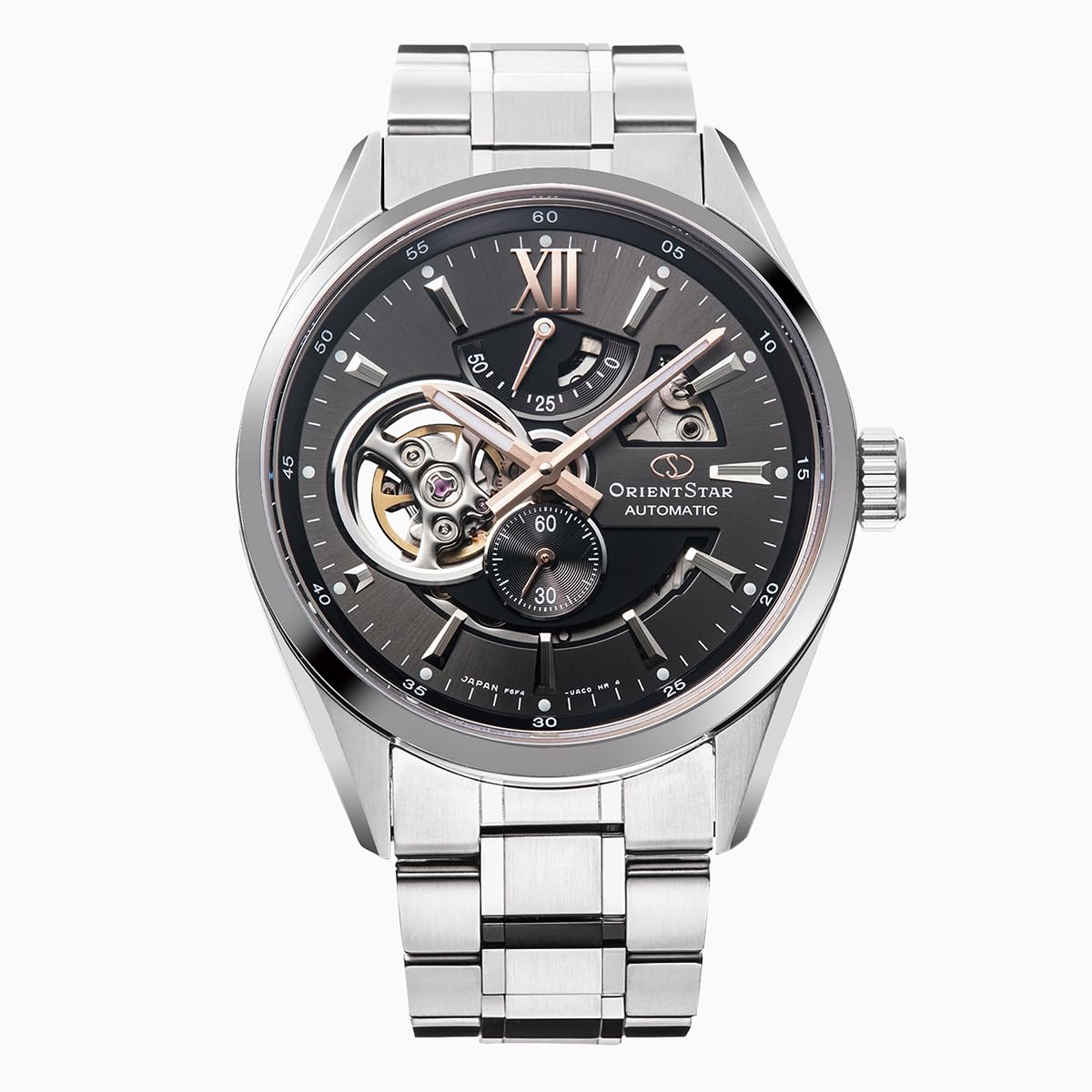 Orient Star RK-AV0005N Men's Automatic Watch, Modern Skeleton Mechanical, Made in Japan, Open Heart, Dial Color - Grey, Modern