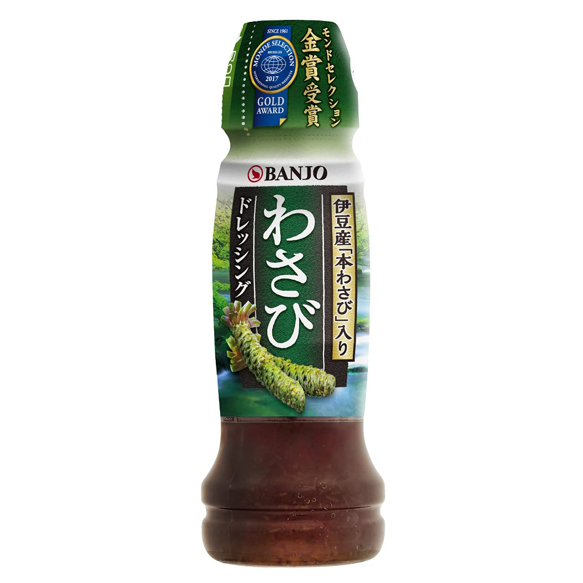BANJO Wasabi Dressing 5.7 fl.oz. (170ml) (Pack of 3) - Soy Sauce Based Wasabi Dressing - 100% Genuine Wasabi from Shizuoka Prefecture - MADE IN JAPAN