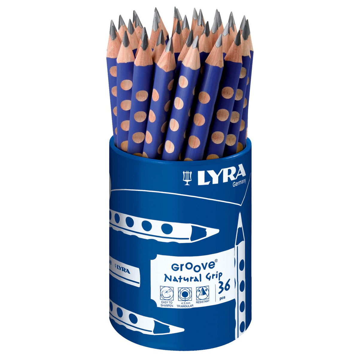 LYRA Groove Graphite Triangular Pencils, 36 Pieces, B Pencils, Easy Grip, Schoolpack, Ideal for Young Children and Primary Schools