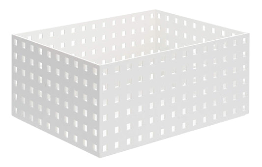 LIKE-IT 9016 Storage Box, Kitchen Storage Case, Brix, 280 Wide, L, White, Made in Japan, Approx. Width 8.3 x Depth 11.0 x Height 4.9 inches (21 x 28 x 12.5 cm), Stackable Small Storage