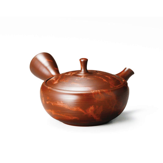 Tokoname Y245 Gyokuryu Teapot, Tea Mud, Red Squeeze