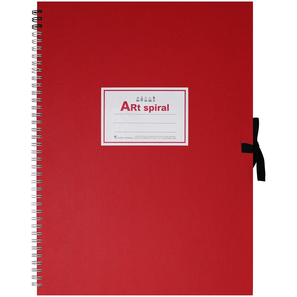 Maruman S316-01 Sketchbook F6 Art Spiral Drawing Paper, Thick, Red, 24 Sheets