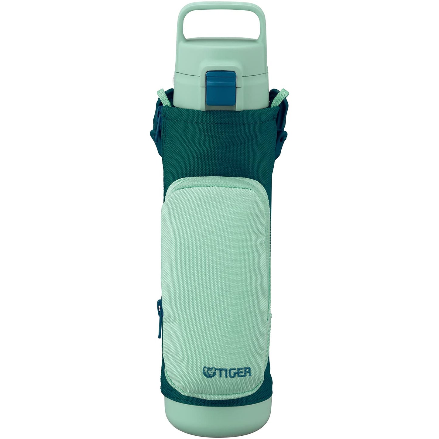MTA-A080GM Tiger Water Bottle, 28.7 fl oz (800 ml), Empty Handle, Multi-Pocket Bottle, For Girls, Boys, One Touch, Easy to Wash, Wide Mouth, Handle Included, Sustainable, Recycled Material,