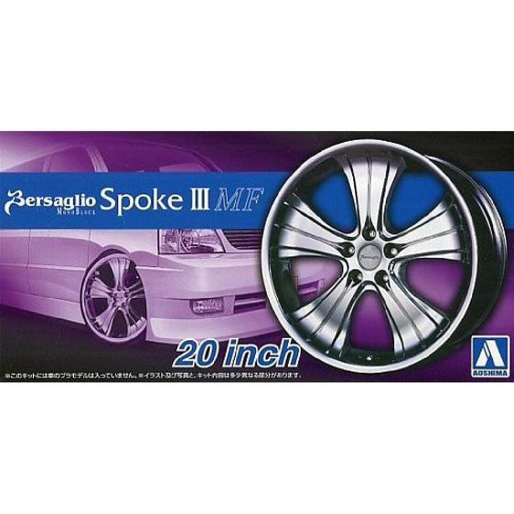 Aoshima 54659 Tuned Parts 74 1/24 Bersaglio Spoke III MF 20inch Tire & Wheel Set