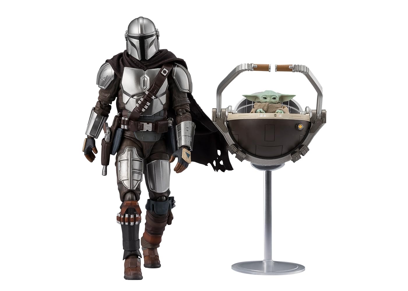 Tamashi Nations S.H. Figuarts Star Wars: Mandalorian & Grogo, Star Wars: The Mandalorian and Grogu, Approx. 5.9 inches (150 mm), PVC, ABS & Cloth Pre-painted Action Figure