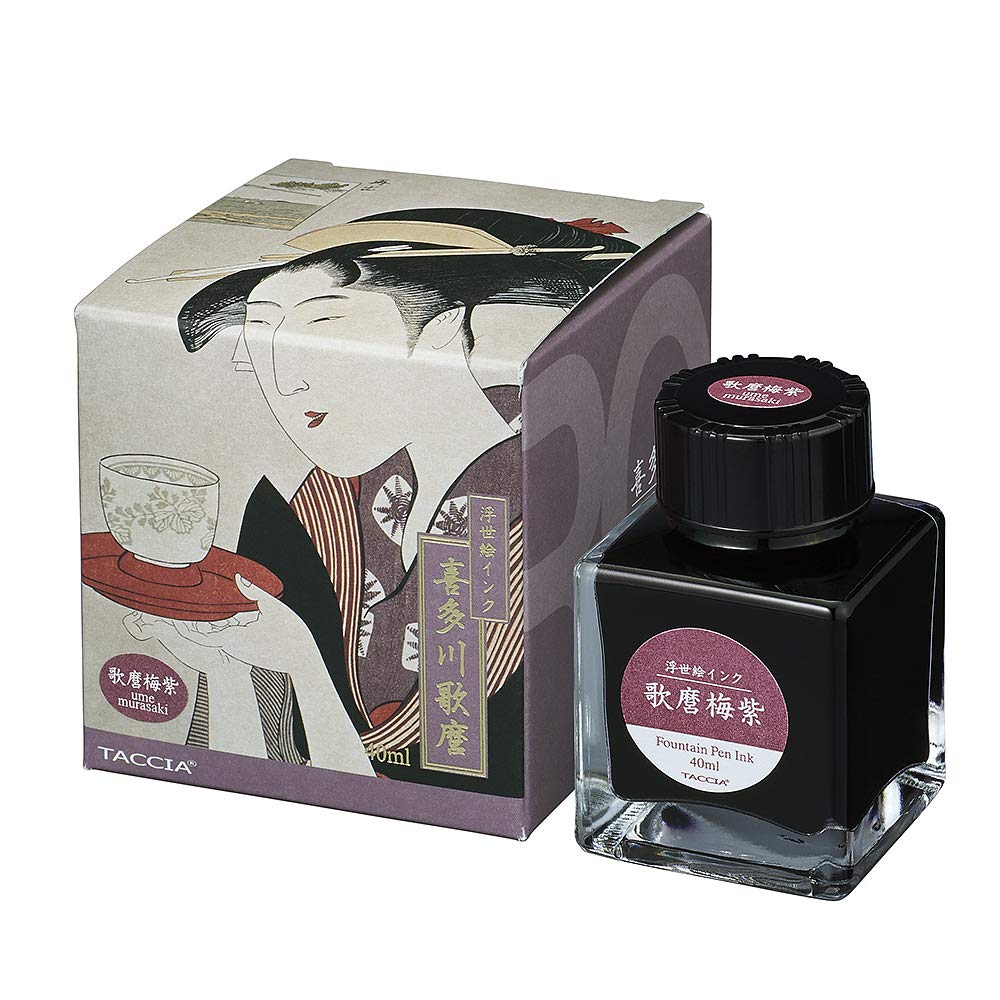Nakabayashi TFPI-WD42-16 TACCIA Fountain Pen Ink, Water Based Dye, Ukiyo-e Ink, Utamaro Kitagawa, Ume Purple, Plum Purple