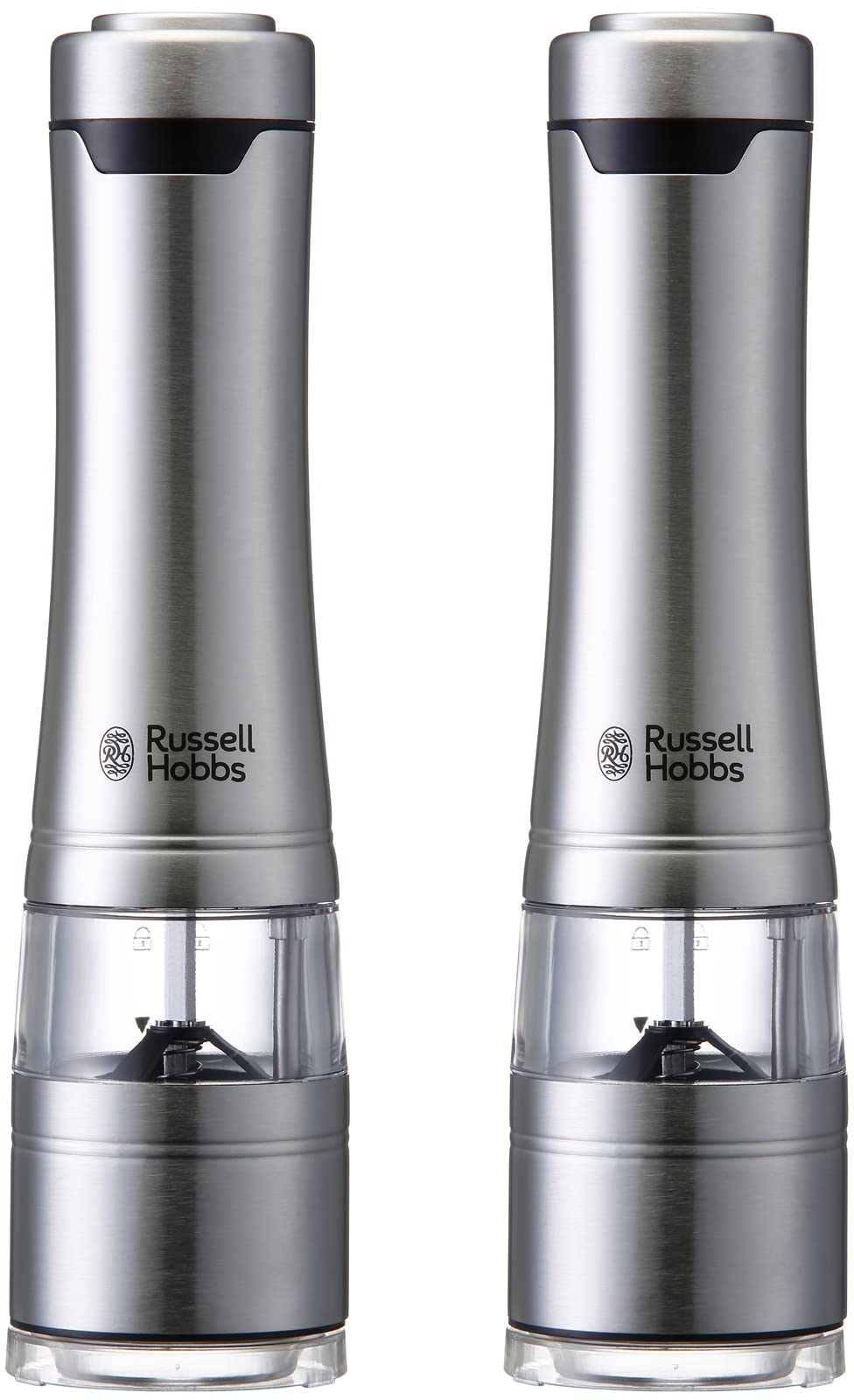 Russell Hobbs 7922JP Electric Mill, Salt & Pepper, Rock Salt, Pepper Spice, Adjustable Coarseness, Set of 2