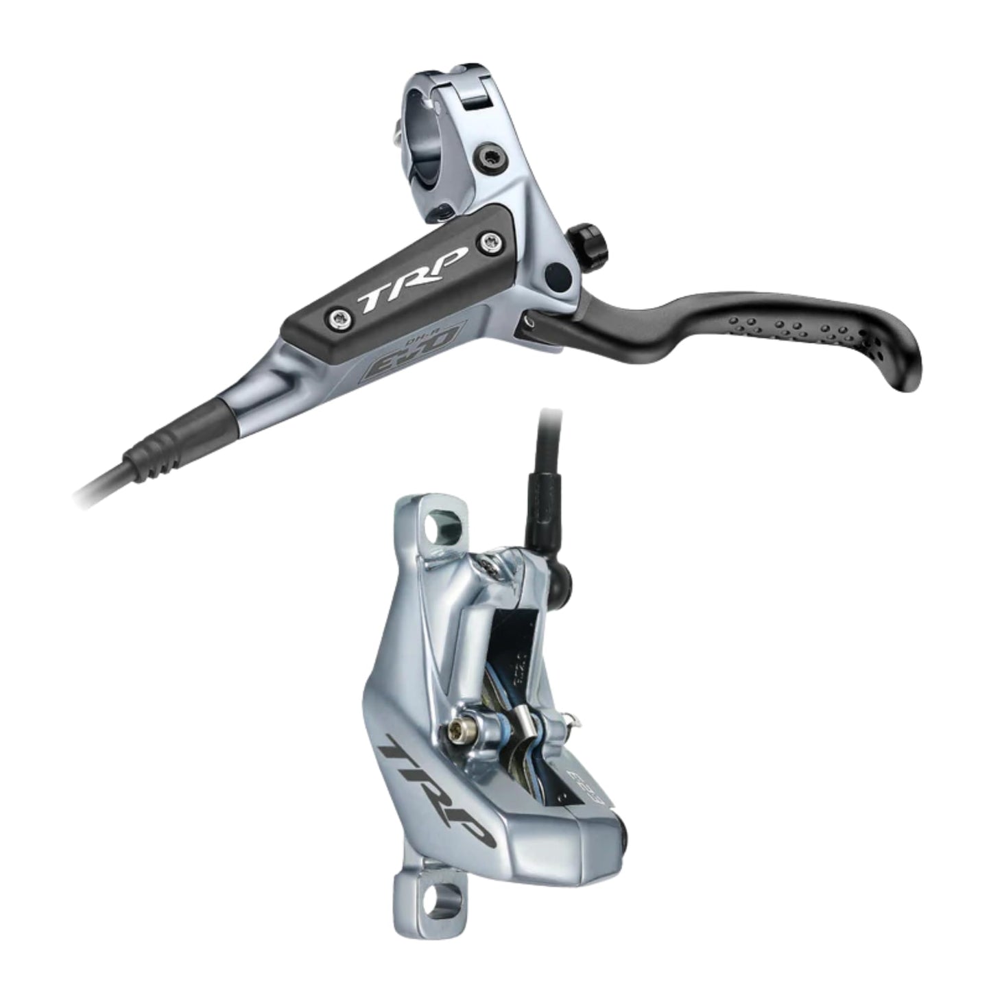 TRP DH-R EVO HD-M846 Bicycle Disc Brake & Lever | Rear, Hydraulic, Post Mount | Left Lever | Silver Grey