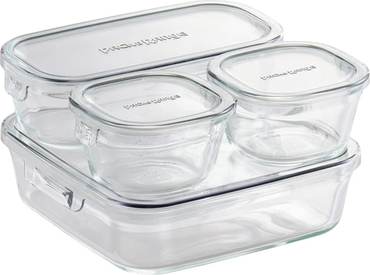 iwaki PCPRN4GY22 Heat Resistant Glass Storage Container, Cool Gray, System Set, Mini Pack & Range