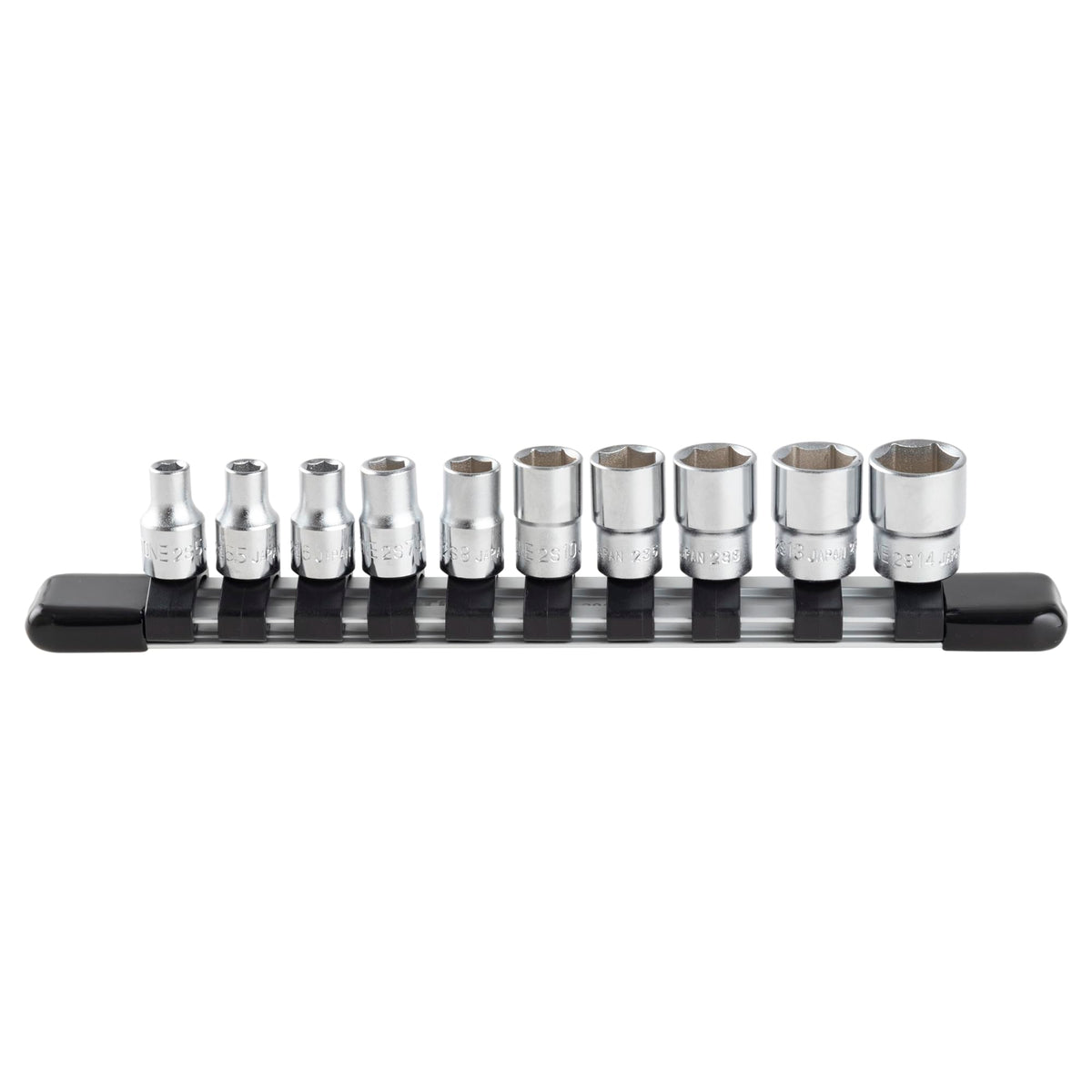 TONE Socket Set 6-Point with Socket Holder HS210 1/4" Inch Drive 10-Piece
