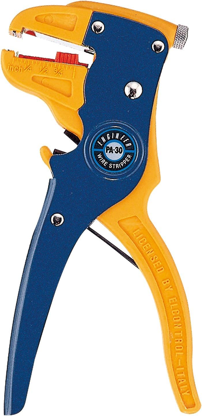 Engineer PA-30 Automatic Wire Stripper and Cutter, Adjustable Sliding Stopper for AWG20 – 10 Electrical Cable, for Electronic and Automotive Repair