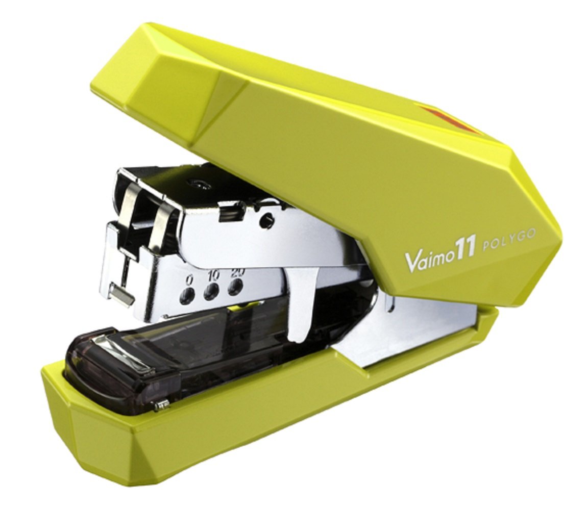 Max Stapler Vimo11 Polygo, 40 Sheets, 50 Pieces, Yellow-Green, HD-11SFLK/LG