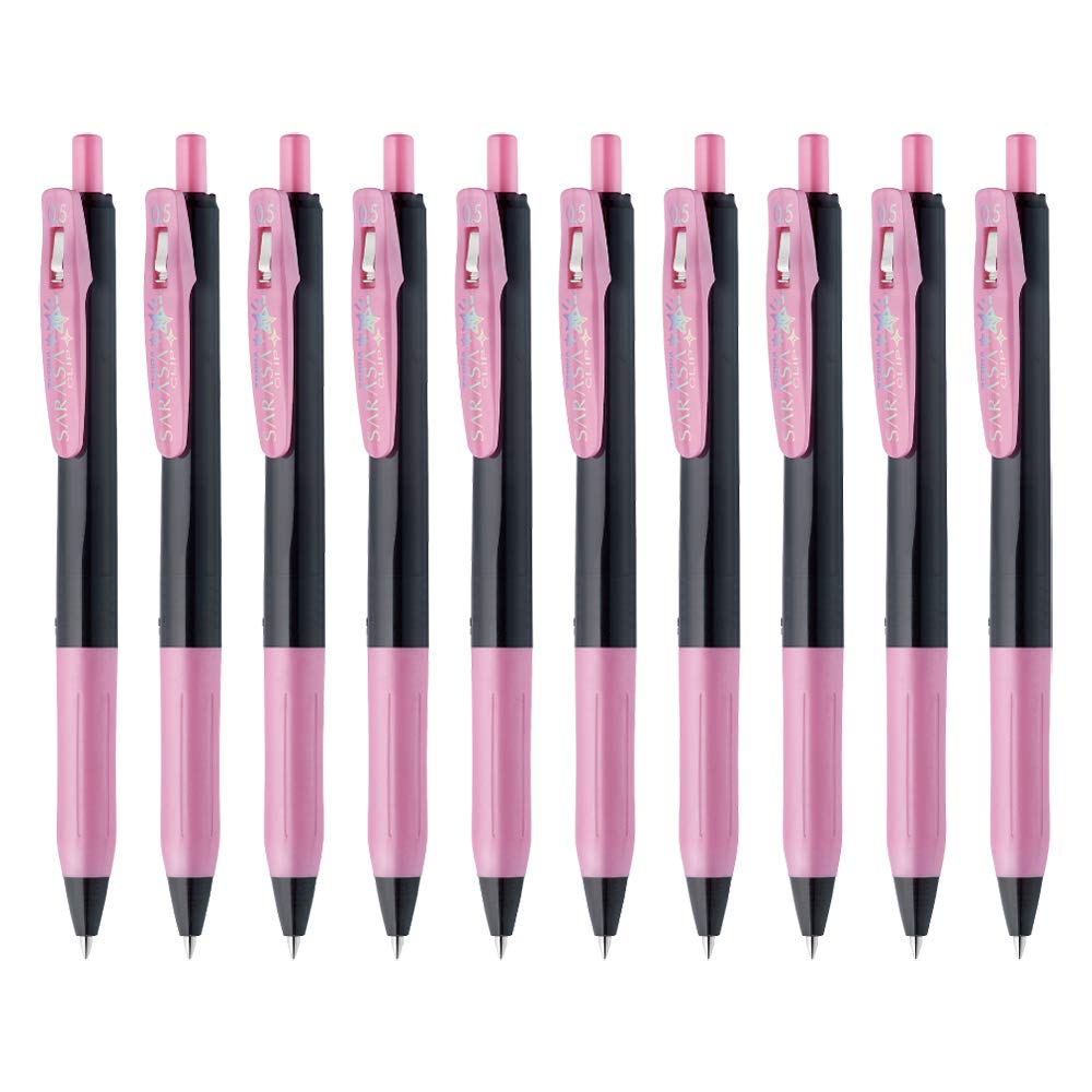 ZEBRA B-JJ15-SP Gel Ballpoint Pen Sarasa Clip 0.5mm Deco Shine COLOR_NAME Shiny Pink 10pcs