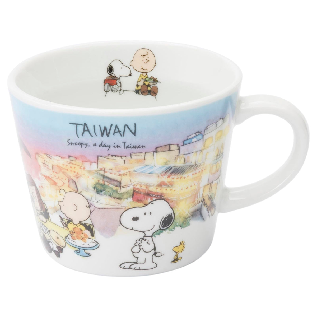 Peanuts 889370 Snoopy World Travel Taiwan Mug, Cup, Diameter Approx. 3.9 x Height 3.1 inches (10 x 8 cm), Capacity: Approx. 11.2 fl oz (340 ml), Microwave and Dishwasher Safe, Made in Japan