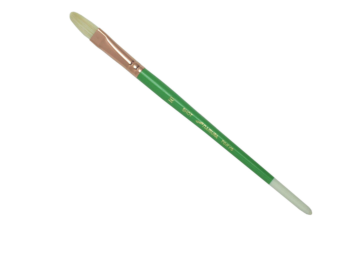 Namurataiseidou Oil Painting Brush Shot (Pig Short Shaft) No. 10, Flat