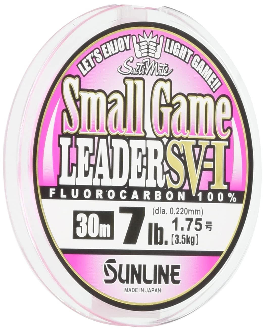 Sunline SV-I Leader, Saltimate, Small Game Reader, Fluorocarbon 98.4 ft (30 m), No. 1.75, 7 lbs (3.5 kg), Magical Pink