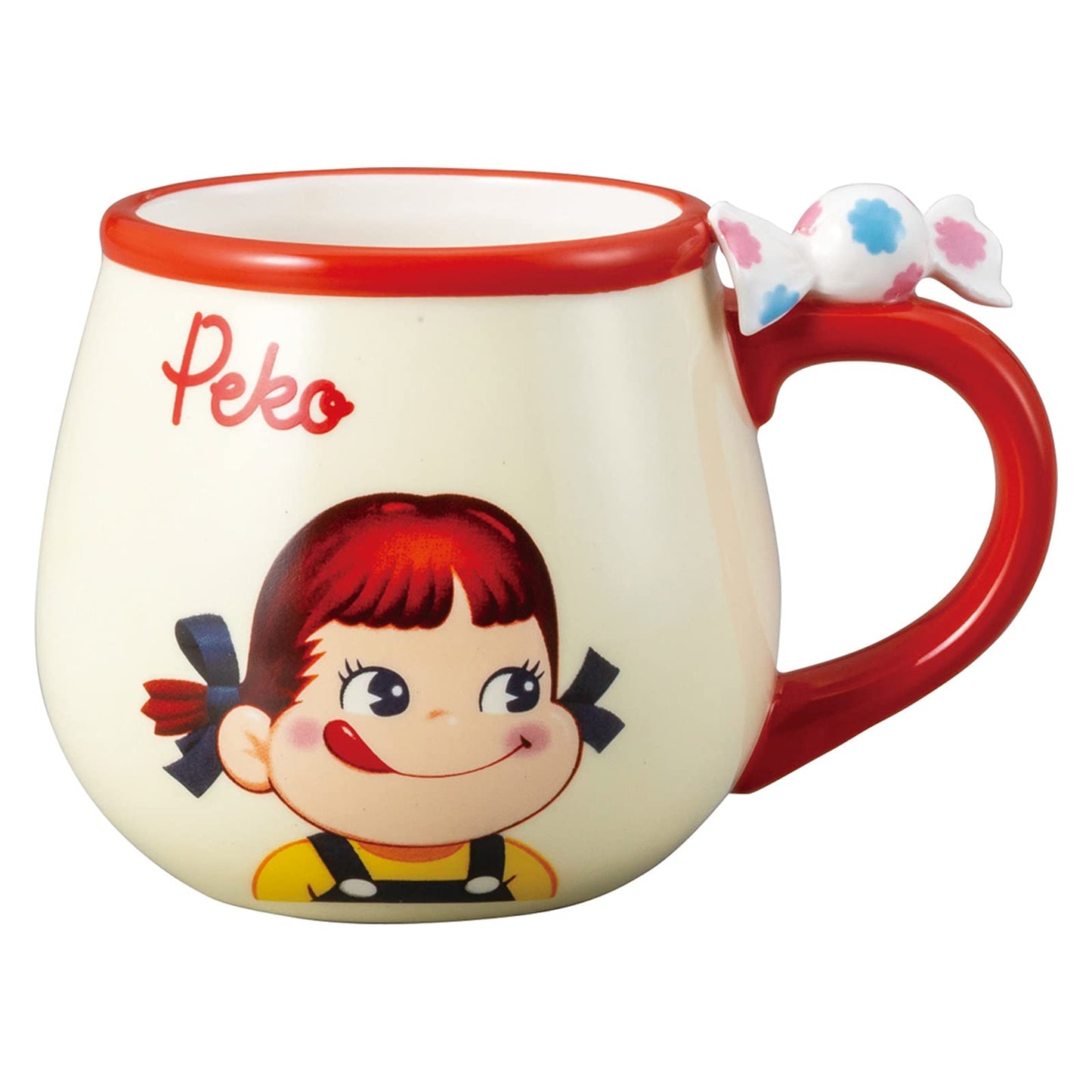Fujiya SAN3546 Peko-chan Porcelain Mug with Figure, 10.1 fl oz (300 ml)