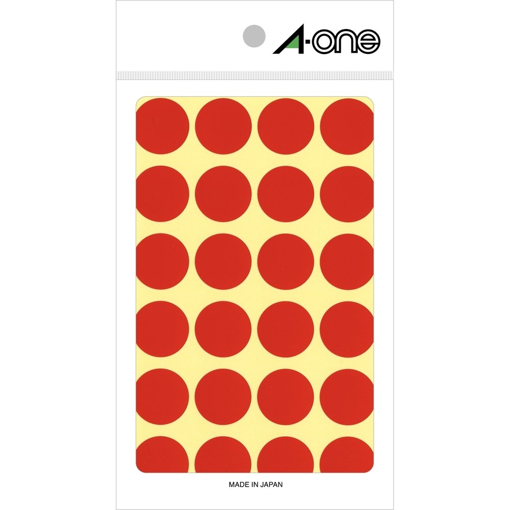 -One (A-one) color red label Round 20mm 14 sheet (336 pieces) 07041 (japan import)