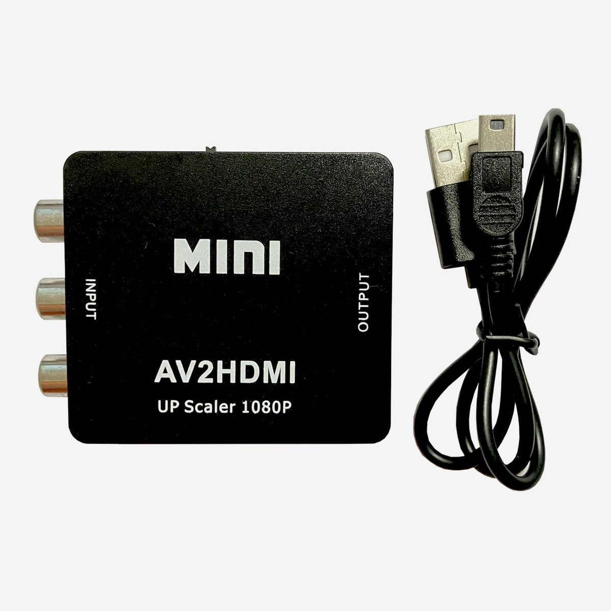 ALLONE AV to HDMI Converter RCA to HDMI Converter with USB Power Cable Compatible 720p/1080p Switchable SFC/N64/PS1/PS2/PS3, Japanese Manufacturer, Black BK