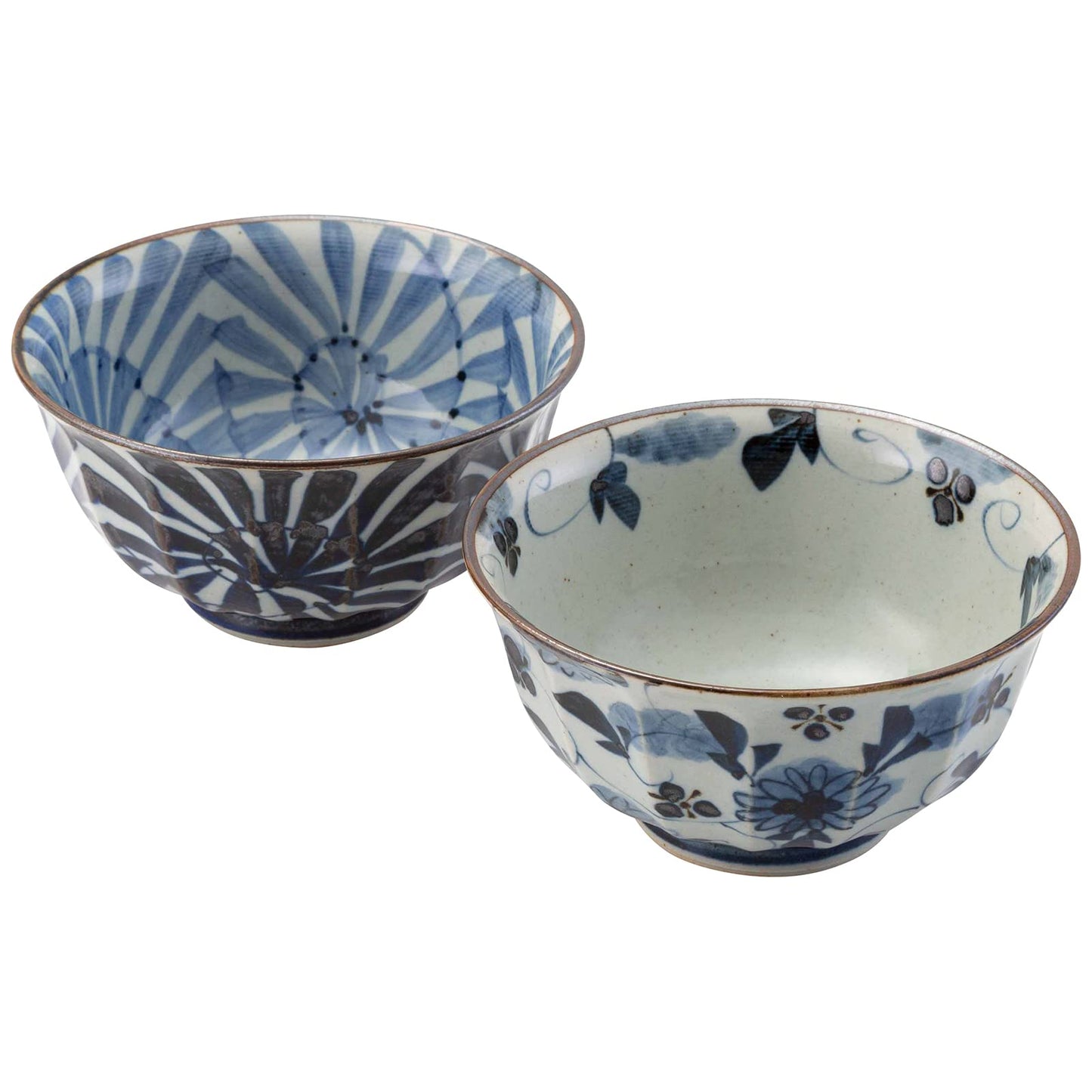 Saikai Pottery 20583 Hasami Ware Multi-Purpose Bowl, Bowl, Pot, 5.9 inches (15 cm), Pair, Gift Box, Hand Painted, Old Dyed Crest Made in Japan, Navy