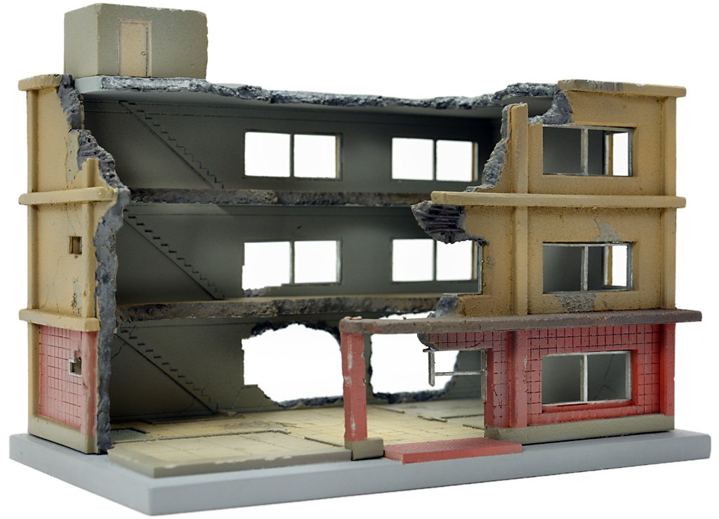 Tommy Tech Diocore Building Collection 152 Building in Demolition B Wide Building Diorama Supplies
