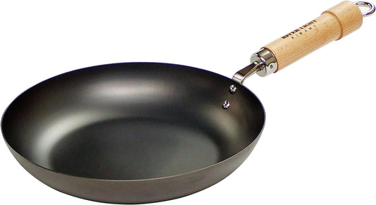 Riverlight J1222 Kyoku JAPAN Iron Frying Pan, 8.7 inches (22 cm), Iron Nitriding, IH Compatible, Rust Resistant, Made in Japan