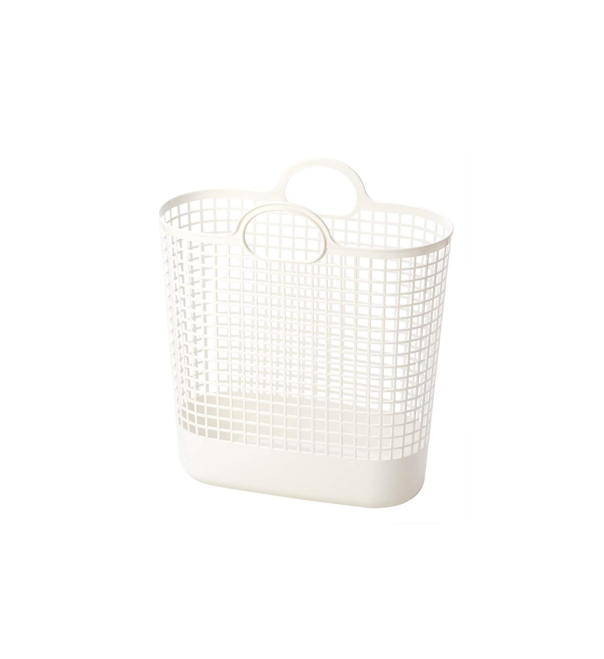like-it LBB-17C Biomass Plastic Laundry Storage Basket with Handle, Slim Basket, Big, White,
