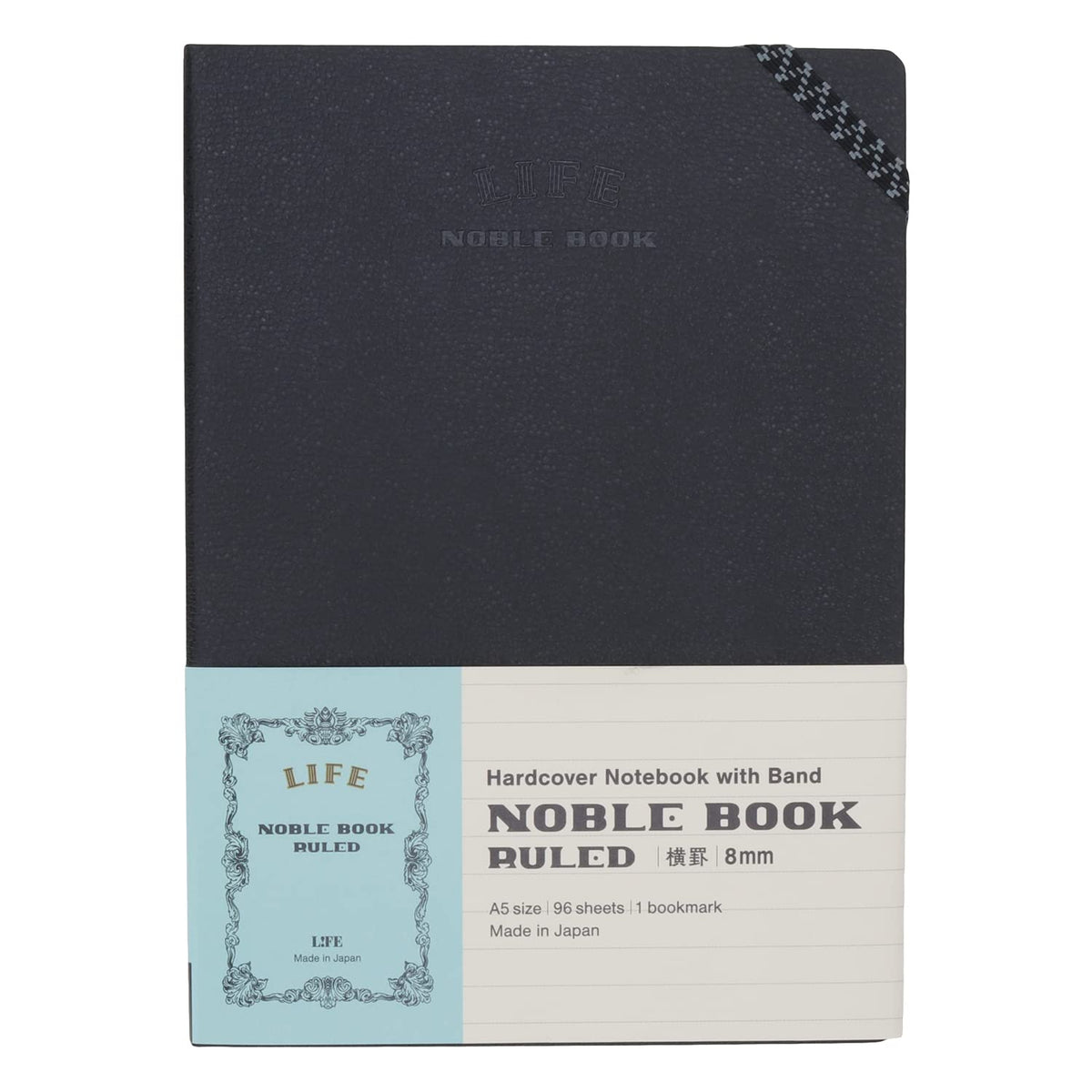 Life N1622 Noble Book, A5, Ruled, Black