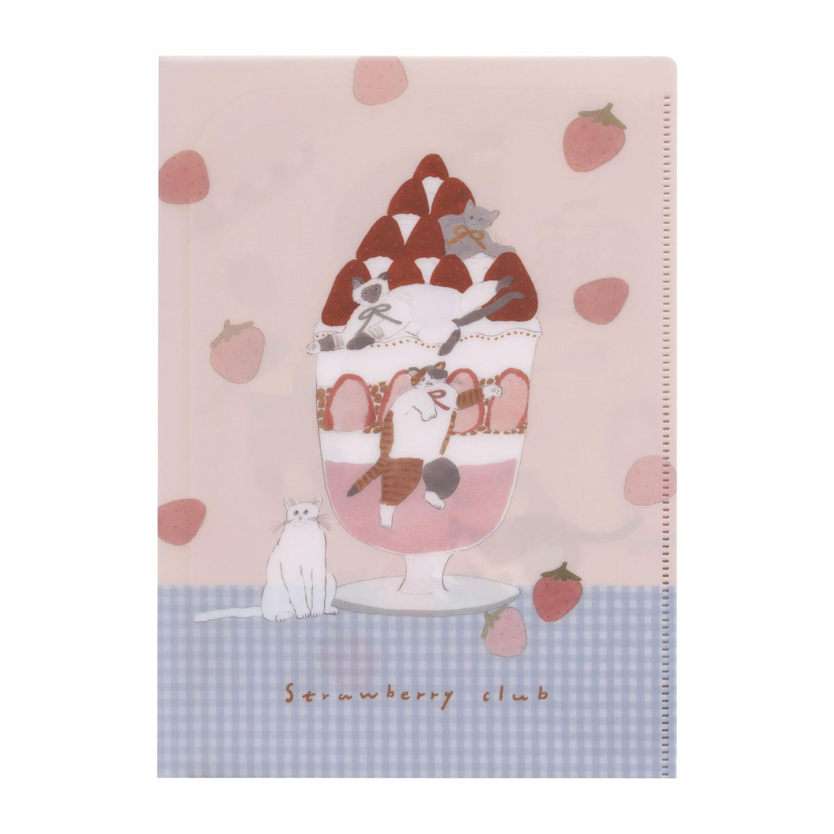 Furukawa Paperwork QE214 Clear File A5 2 Pockets Strawberry Sweets