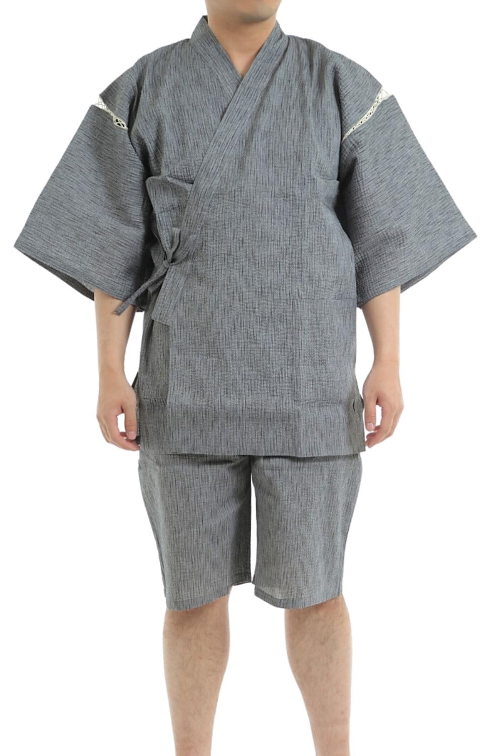 Edoten Men's Japan Kimono Jimbei SIJIRAORI 100% Cotton 710R L