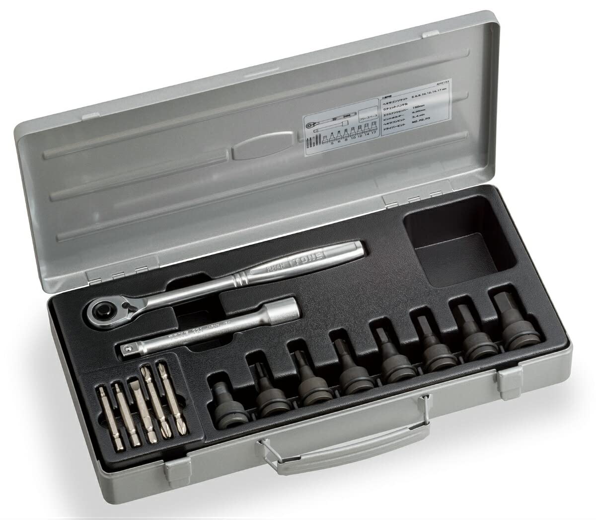 TONE 1/2" Drive Impact Socket Set, Bit Screwdriver Set with Impact Holder.