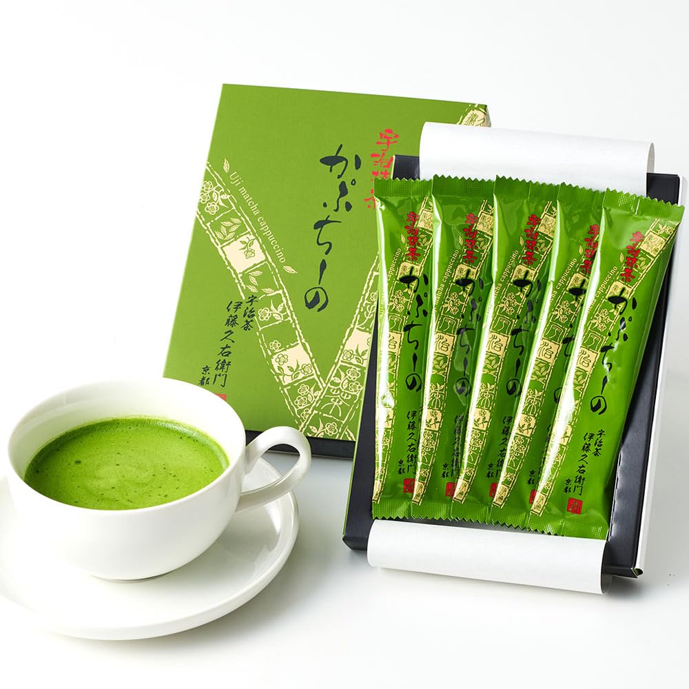 Kyuemon Ito Uji green tea cappuccino foam powder stick 12g X 5 this Matcha latte Matcha I [Parallel import]