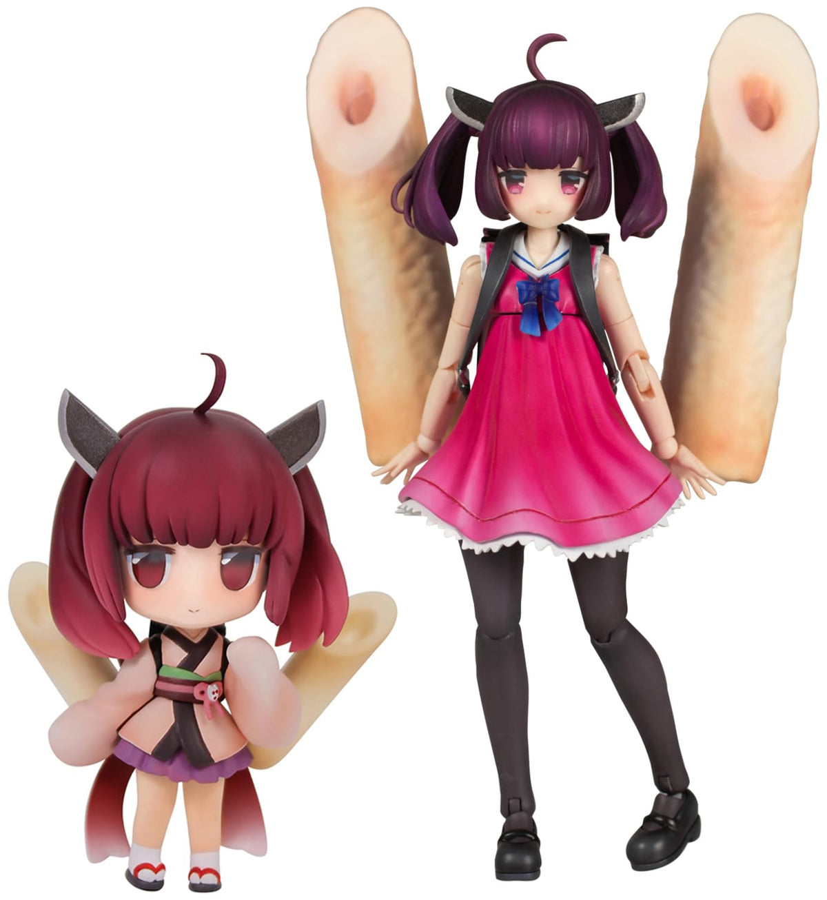PRAFIA PP249 PRAFIA Tohoku Kiritan Minifigure Bundle Set, Total Height Approx. 4.7 inches (120 mm), 1/12 Scale, Color-coded Plastic Model Assembly Kit