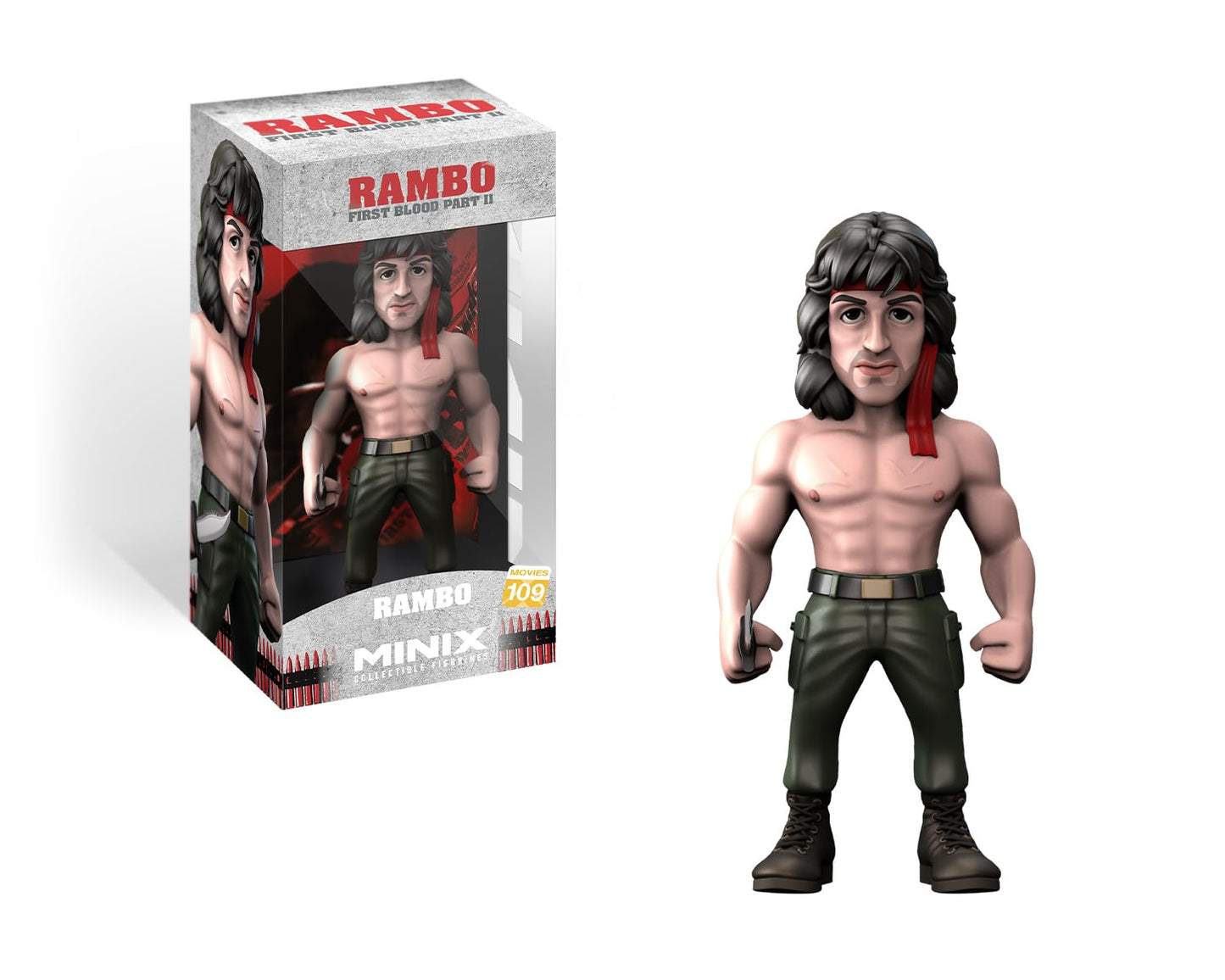 Minix - Movie #109 - Rambo - Rambo with Bandana - Collectible Figure 12 cm, Taille unique, MN14576