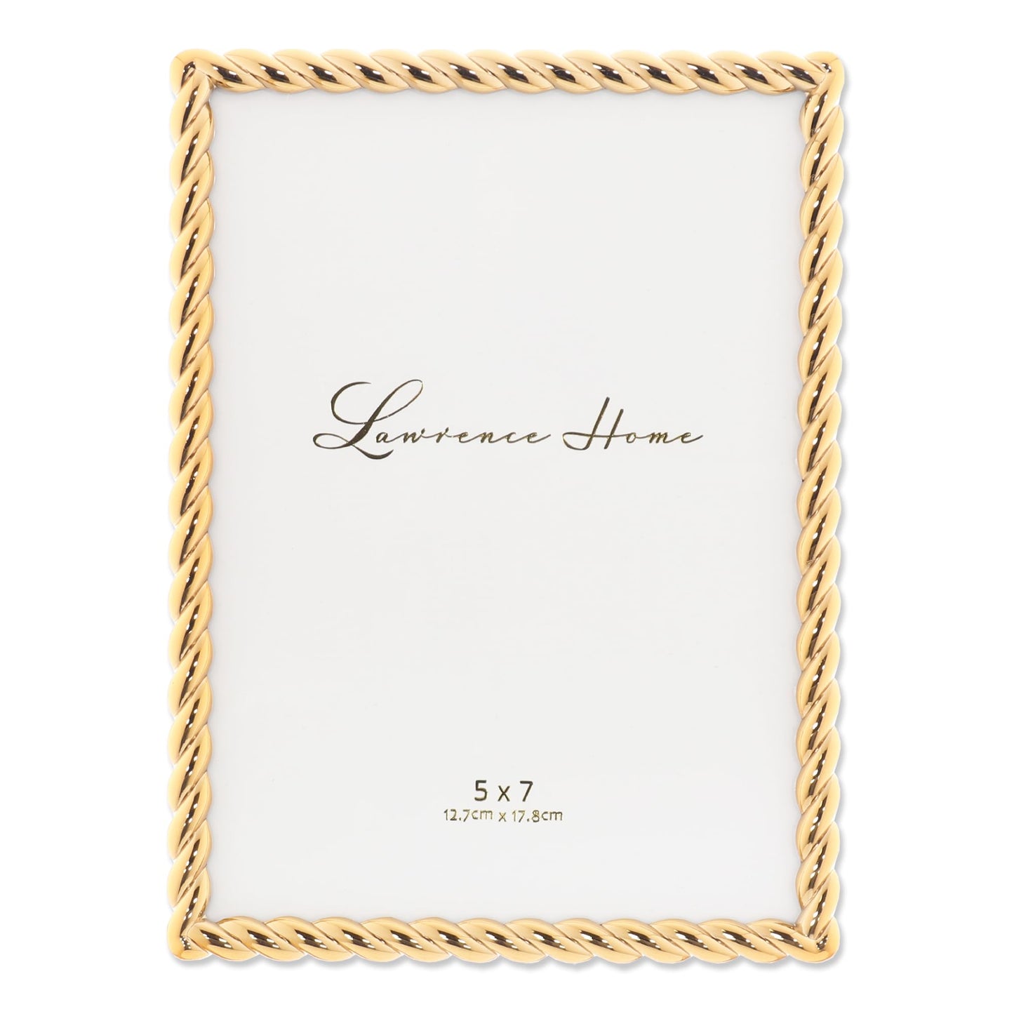 Lawrence Frames Metal Frame, Rope Design, Gold, 5x7