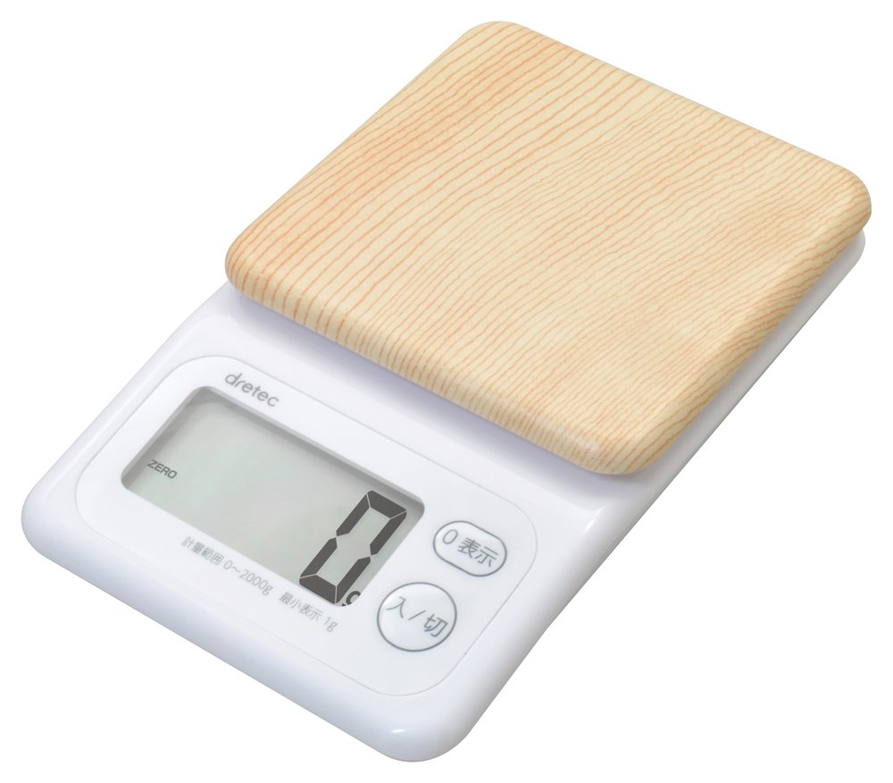Dretec KS-276NW Digital Scale with Large Screen for Easy Viewing, Forest, 4.4 lbs (2 kg), Natural Wood